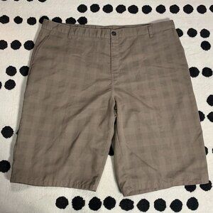 Dickies Shorts Men's 42 Khaki Check Casual Loose Fit Flat Front 13" inseam Chino